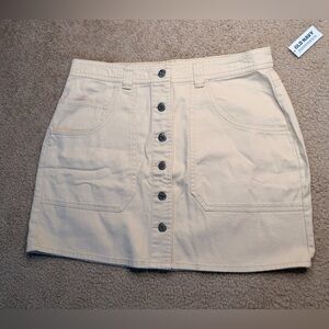 Old Navy Women's Beige Button-Down Mini Skirt Size 8